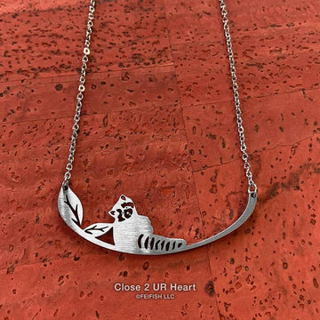 FAIRE - Close 2 UR Heart Fashion Jewelry Raccoon Wild Animal Necklaces Stainless Steel MADE IN THE USA*